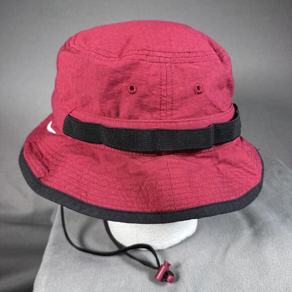 Nike Hat Bucket Fitted‎ Mens Small Burgundy Dri-FIT Chin Cord Boonie CU6611-692 - Picture 5 of 12